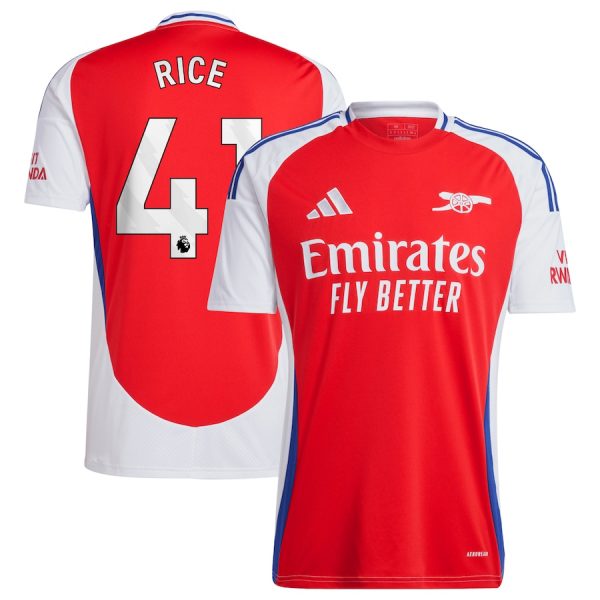 Arsenal 2024/2025 Jersey + Rice 41 Name and Numbering