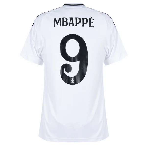 Real Madrid 2024/2025 Home Jersey + Mbappe 9 Name and Numbering