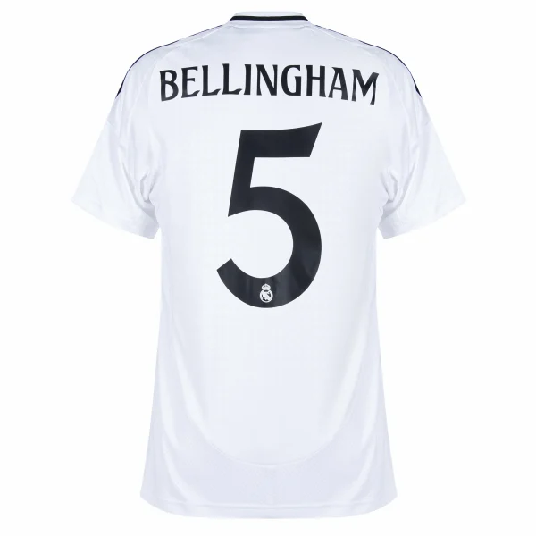 Real Madrid 2024/2025 Home Jersey + Bellingham 5 Name and Numbering