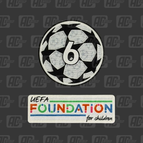 Official Sporting iD UEFA UCL Starball 6 2024 + UEFA Foundation Patch Set